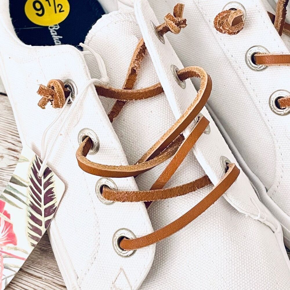 NWT TOMMY BAHAMA 8 White No-Tie Shoelaces Memory foam Cushioned Comfy Sneakers - Picture 5 of 13